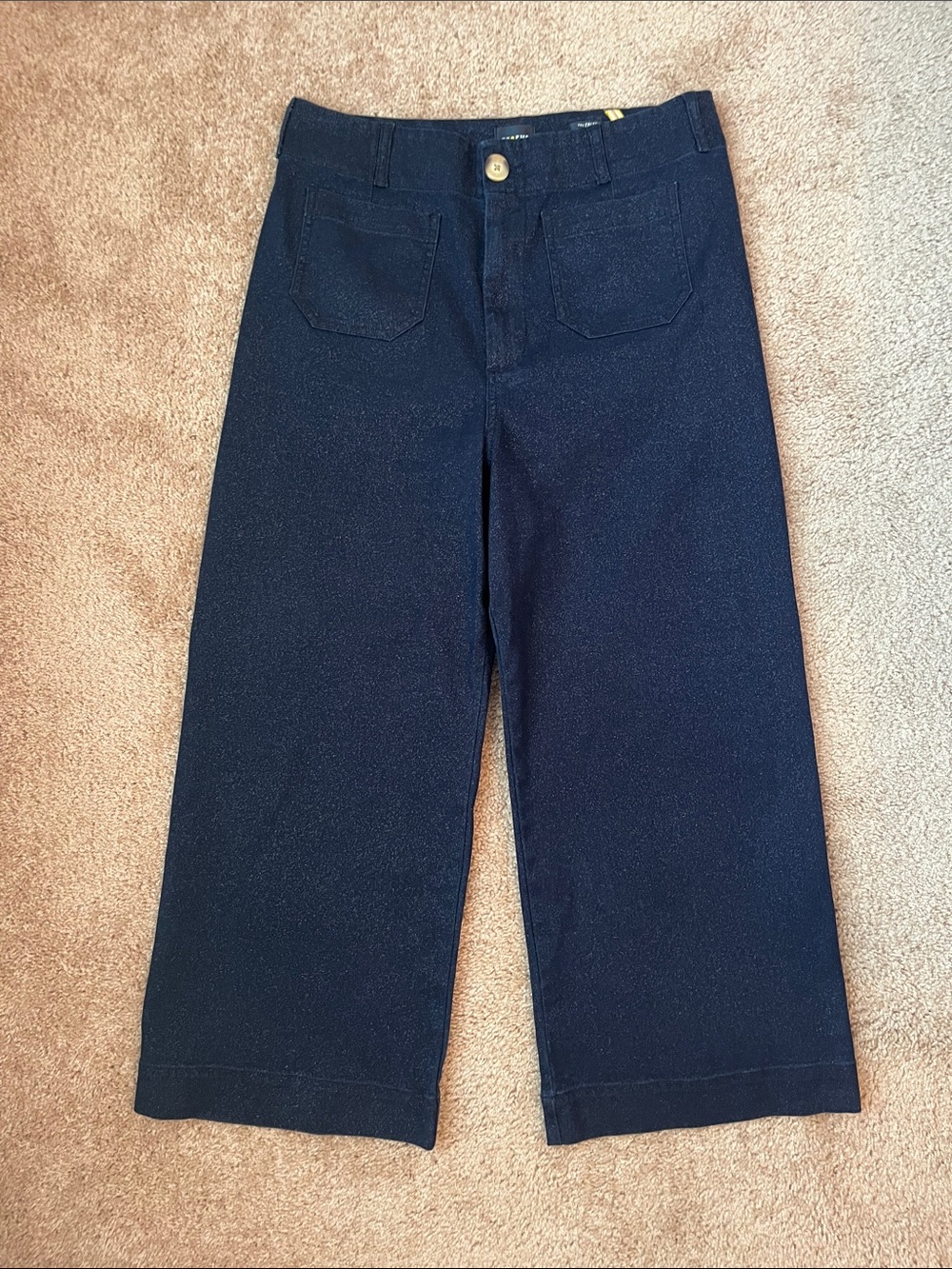 Maeve by Anthropologie The Colette Sparkle Wide Cropped Pants - Picture 2 of 13